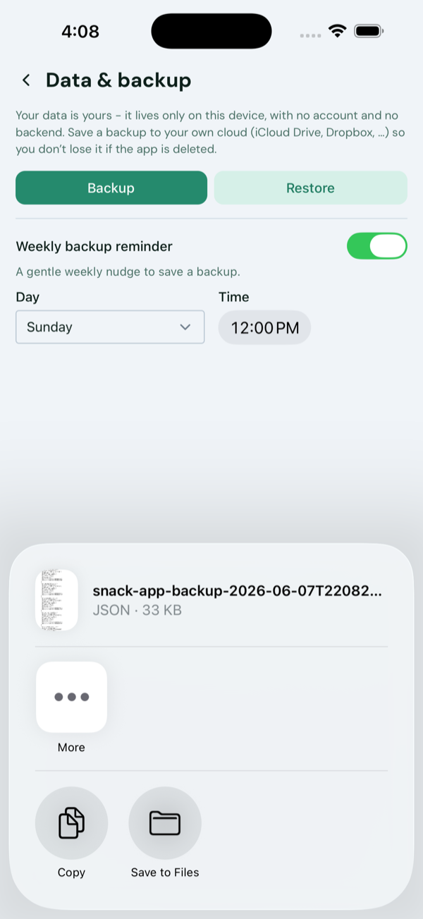 Tap Save to Files