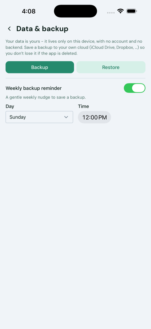 Tap Backup