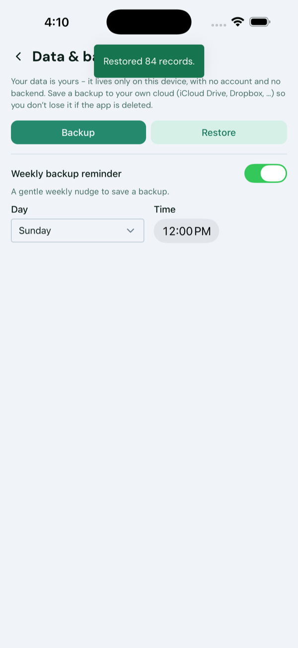 Your data is back